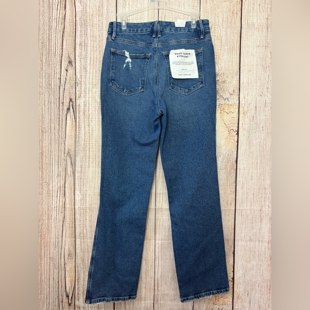 Good American Womens Straight Curve Distressed Jeans size 6/28 - Picture 2 of 10